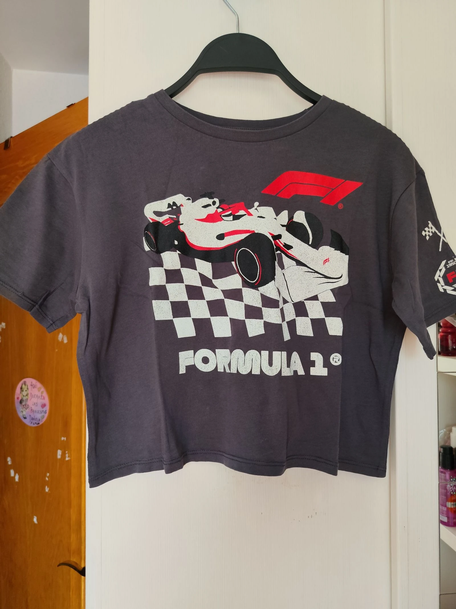 Camiseta Crop formula 1 H&M Talla 10-12 años 